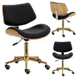 Taburet cosmetic cu spătar hoker frizer scaun taburet scaun rotativ rotund reglabil negru
