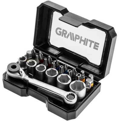 Set biti si tubulare 1/4&amp;quot; graphite 56H610 HardWork ToolsRange foto