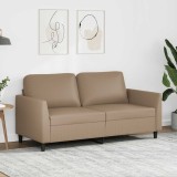 vidaXL Canapea cu 2 locuri, cappuccino, 140 cm, piele ecologică 359337