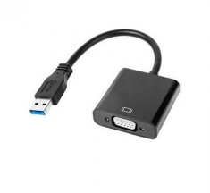 Adaptor Quer USB 3.0 la VGA KOM0984 Negru foto