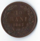 Moneda 10 bani 1867, Heaton - Romania