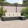 VidaXL Set de canapele pentru grădină cu pernă 5 pcs Negru Rattan poli 3359356