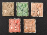 Malta (Colonie Britanică) 1922&ndash;1928- 5 Timbre Clasice &bdquo;Regele George al V-lea&rdquo; 5 Valori Ștampilate / Anulate - Cod: -PV1