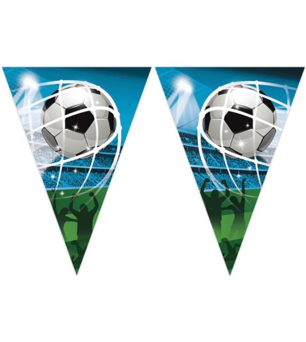Ghirlanda petrecere din carton cu 9 stegulete model Fotbal 2.3M