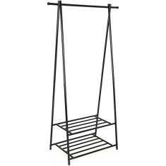 Suport pentru haine/incaltaminte cu 2 niveluri, Metal, Negru