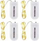 Set de 4 instalatii cu 30 micro LED-uri The Unicorn Work, IP65, cupru/plastic, alb , 3 m