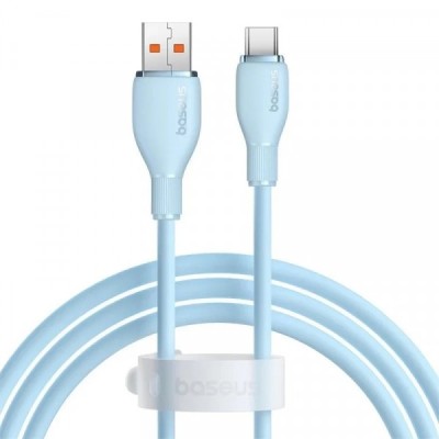 Cablu Date si Incarcare USB-A - USB-C Baseus Pudding, 100W, 1.2m, Albastru P10355703311-00 foto