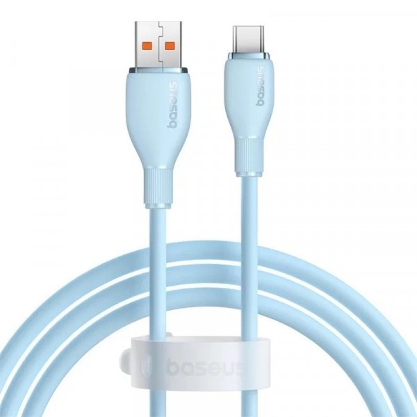Cablu Date si Incarcare USB-A - USB-C Baseus Pudding, 100W, 1.2m, Albastru P10355703311-00