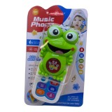 Telefon Broscuta Jucarie Muzicala Bebelusi, Sunete, Lumini, Plastic, Dezvoltare Coordonare, Abilitati Motorii, Gandire Logica, 15 cm