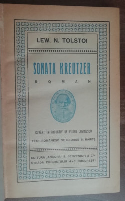 myh 50f - Leon N Tolstoi - Sonata Kreutzer - editie interbelica foto