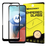 Folie Protectie Ecran WZK pentru Motorola Moto E7, Sticla securizata, Full Face, Full Glue, 9H, Neagra