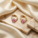 Cercei Safir Roz Imperial , Cercei placati 14K