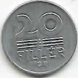 No(3) moneda- UNGARIA-20 FILLER 1978