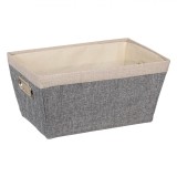 Coș Depozitare, Model Gri-Bej, M&acirc;nere Metalice, Dimensiuni 21x22x16cm, Oem