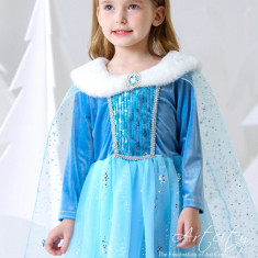 Rochie/rochita Elsa Frozen cu trena si blanita