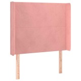Cumpara ieftin Tablie de pat cu aripioare, roz, 83x16x118/128 cm, catifea