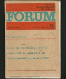FORUM - REVISTA UNIVERSITARILOR DIN ROM&Acirc;NIA - NR. 8, ANUL XXXII AUGUST 1990