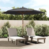 Cumpara ieftin Umbrelă de soare de grădină st&acirc;lp din lemn, negru, 299x240 cm