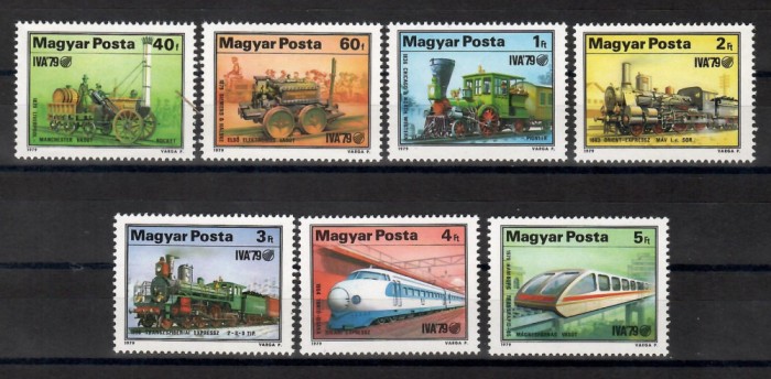 Ungaria1979-Expo Internaț. de Transport- Hamburg,serie+colite DT+NDT,4 poze.MNH