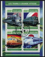 TOGO 2017 - Trenuri de mare viteza / set complet - colita + bloc foto