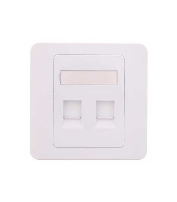 Capac priza RJ45 fara Keystone 2 porturi alb Well