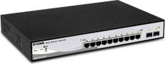 SWITCH PoE D-LINK Smart 8 porturi Gigabit (8 PoE) + 2 porturi SFP, IEEE 802.3af/at, carcasa metalica, &amp;quot;DGS-1210-10P&amp;quot; (timbru verde 2 lei) foto