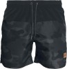 Pantaloni Scurti Baie Barbati Urban Classics Negru Camuflaj 3XL - Sort de baie sport, uscare rapida, buzunare, talie elastica cu snur