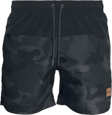Pantaloni scurti de baie pentru barbati Urban Classics, negru camuflaj, 3XL - OUTLET