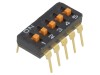 Comutator DIP-SWITCH OMRON A6T-5104 5 sectiuni ON-OFF THT 2.54mm