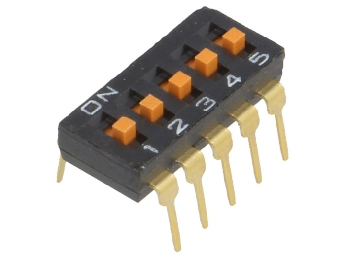 Comutator DIP-SWITCH 5 secțiuni ON-OFF