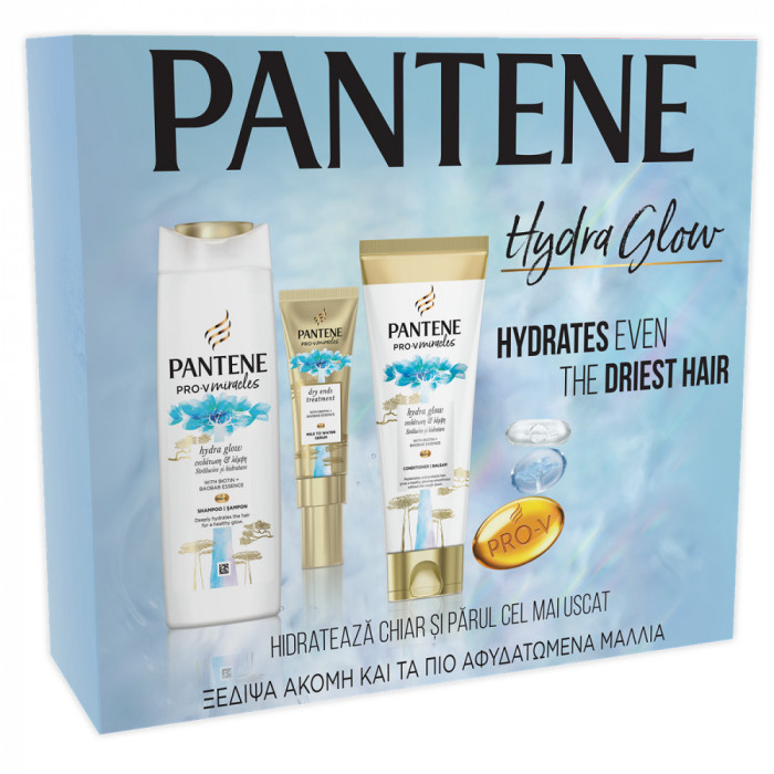 Pachet Promo Pantene Pro-V, Miracles Hydra Glow, Sampon 300 ml + Balsam De Par 200 ml + Ser Hidratant 70 ml