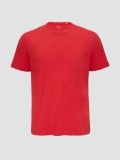 Tricou bărbați big size cu decolteu la baza g&acirc;tului și logo, din bumbac, Rosu, 2XL