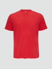 Tricou bărbați big size cu decolteu la baza g&acirc;tului și logo, din bumbac, Rosu, 2XL