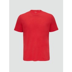 Tricou bărbați big size cu decolteu la baza g&acirc;tului și logo, din bumbac, Rosu, 2XL
