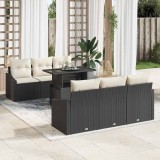 Cumpara ieftin Set de canapele pentru grădină 7 pcs Negru Rattan poli