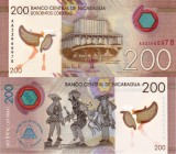 NICARAGUA 200 cordobas 2022 polymer UNC!!!