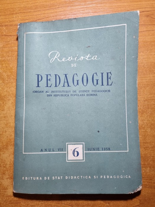 revista de pedagogie iunie 1958