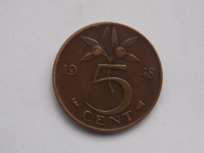 5 CENT 1948 OLANDA foto