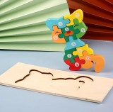Puzzle din lemn - Pisica - 10 piese | 838 Toys Factory