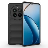 Husa pentru realme 12 pro / 12 pro plus, antisoc, margini cu striatii, design minimalist, black