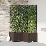 VidaXL Ghiveci de Grădină cu Jardiniere 3 pcs Maro 80x80x143 cm
