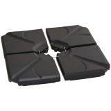 Outsunny Set 4 Baze Umbrelă Grădină din Plastic HDPE, Rezistente la Apă/Nisip, 103x103x8.3 cm, Negru | Aosom Romania