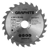 Disc fierastrau circular Graphite HM 180 x 30 mm, 24 dinti pentru lemn