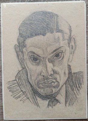 Portret de barbat// creion, anii &amp;#039;40 foto