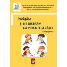 Invatam si ne distram cu pisicute si catei. Exercitii grafice (fise de lucru pentru prescolari)