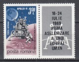 ROMANIA 1969 LP 704 COSMOS IV APOLLO 11 SERIE CU VINIETA MNH, Nestampilat