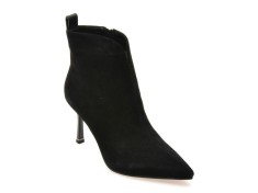 Botine elegante EPICA negre, A1501, din piele intoarsa