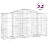 Cumpara ieftin Cosuri gabion arcuite 2 buc, 200x50x100/120 cm fier galvanizat