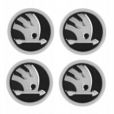 Embleme negre Skoda 56 mm Set de 4 bucăți