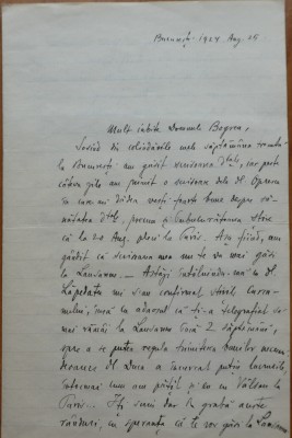 Scrisoare Gheorghe T. Kirileanu catre Vasile Bogrea, 1924, Marta Bibescu foto
